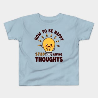 Cute Kawaii Light Bulb - Funny Overthinker Saying Kids T-Shirt